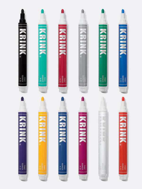  Krink K-75 6 Piece Paint Marker Set - Vibrant and Opaque Fine  Art Paint Pen for Any Surface - Permanent Graffiti Markers Paint Markers  with Alcohol-Based Paint for Plastic Glass Paper